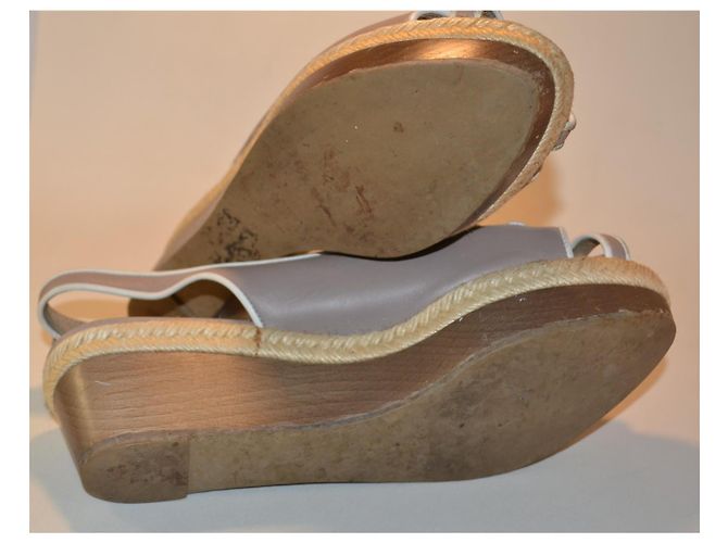 Sandali Sergio Rossi in pelle con zeppa Beige - vista 5