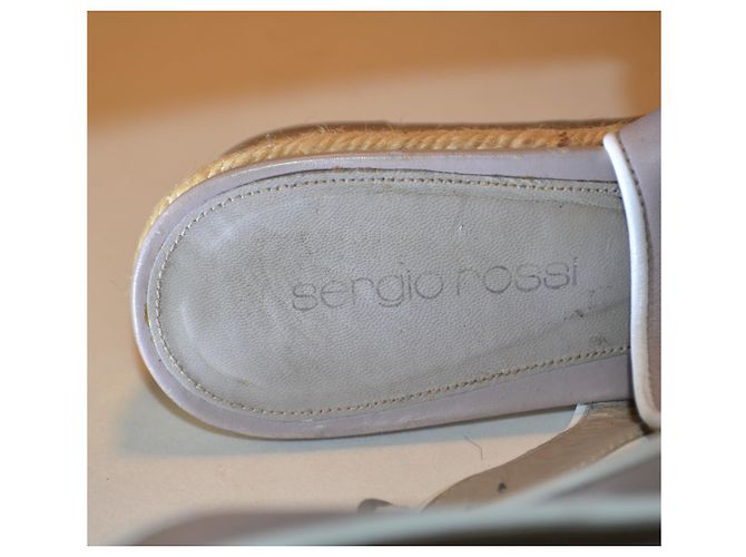 Sandali Sergio Rossi in pelle con zeppa Beige - vista 7