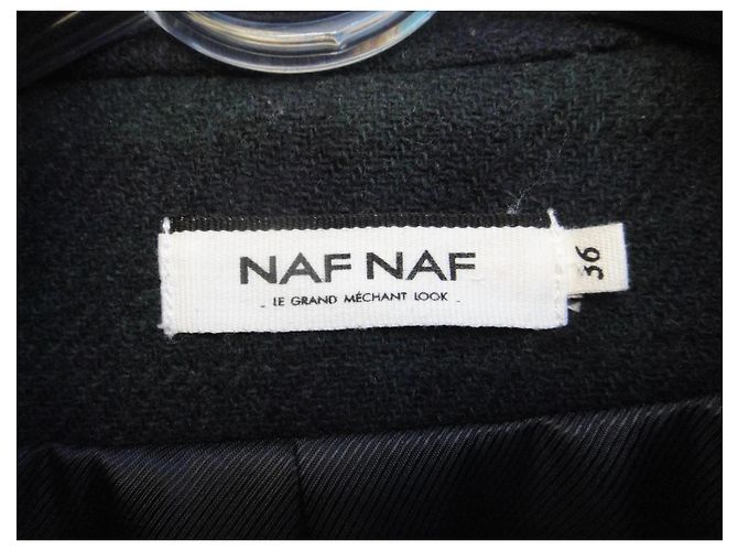 Autre Marque Abrigo de cuadros NAF NAF de lana Verde oscuro Azul oscuro - vista 3