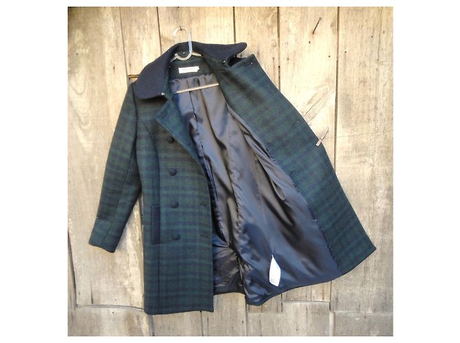 Autre Marque Abrigo de cuadros NAF NAF de lana Verde oscuro Azul oscuro - vista 6