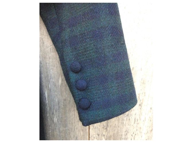 Autre Marque Abrigo de cuadros NAF NAF de lana Verde oscuro Azul oscuro - vista 8