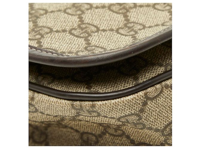 Borsa a tracolla Gucci GG Supreme Sherry Line Marrone Beige - vista 15