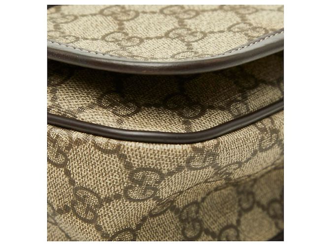 Borsa a tracolla Gucci GG Supreme Sherry Line Marrone Beige - vista 16