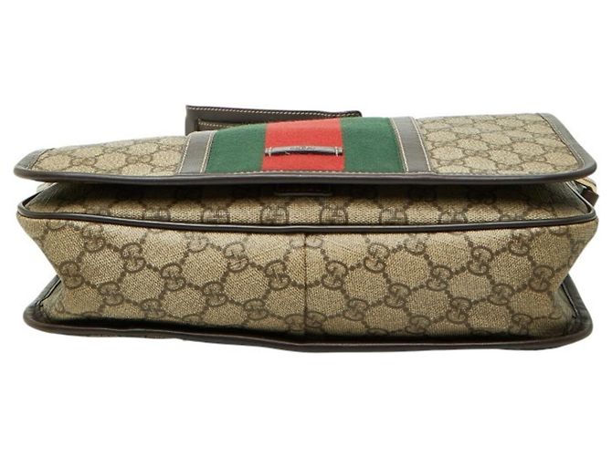 Borsa a tracolla Gucci GG Supreme Sherry Line Marrone Beige - vista 3