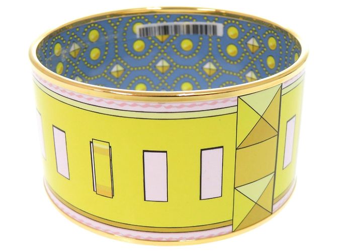 Hermès Hermes EMAGLE GM Collier de Chiens Bangle Rose Bleu Jaune - vue 2