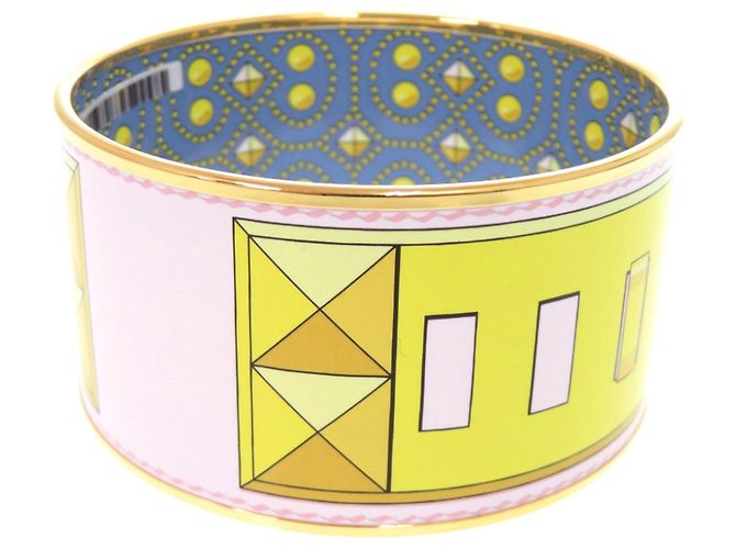 Hermès Hermes EMAGLE GM Collier de Chiens Bangle Rose Bleu Jaune - vue 6