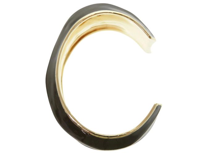 Bracciale largo Gucci in metallo verde kaki e oro D'oro Cachi - vista 5