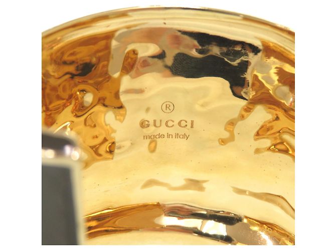 Bracciale largo Gucci in metallo verde kaki e oro D'oro Cachi - vista 7