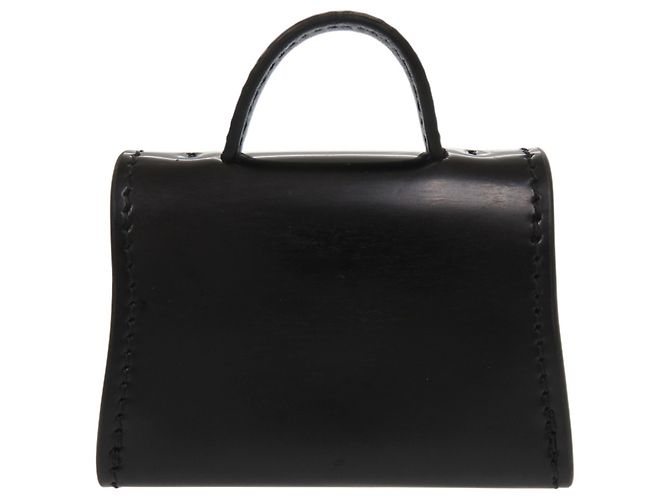 Mini borsa a tracolla Salvatore Ferragamo Gancini con catena Nero - vista 2