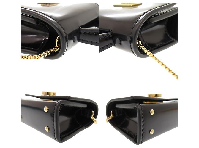 Mini borsa a tracolla Salvatore Ferragamo Gancini con catena Nero - vista 3