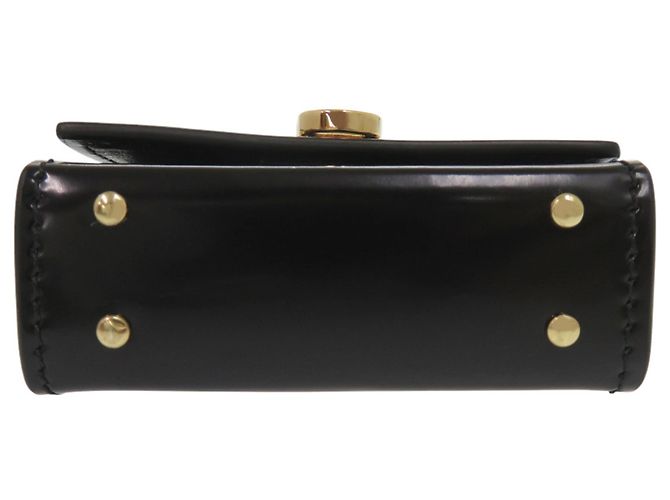 Mini borsa a tracolla Salvatore Ferragamo Gancini con catena Nero - vista 4