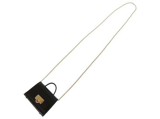 Mini borsa a tracolla Salvatore Ferragamo Gancini con catena Nero - vista 7