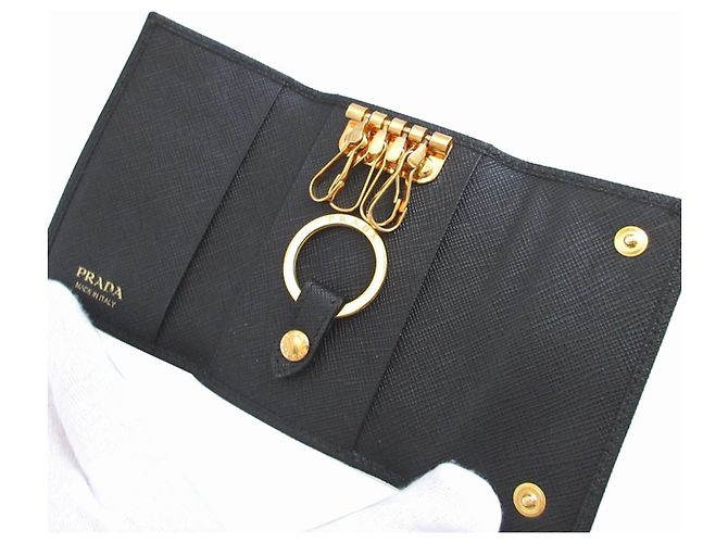 Prada Saffiano Leder Schlüsselcase Schwarz - Ansicht 3
