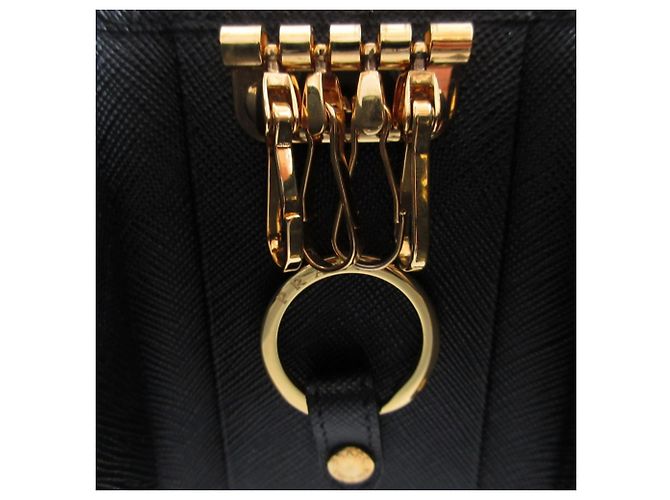 Prada Saffiano Leder Schlüsselcase Schwarz - Ansicht 4