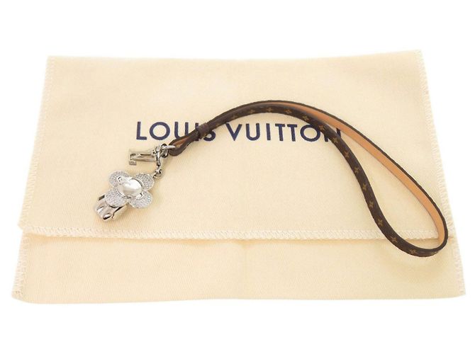 Portachiavi Louis Vuitton Mini Vivienne Strass Marrone Argento - vista 2