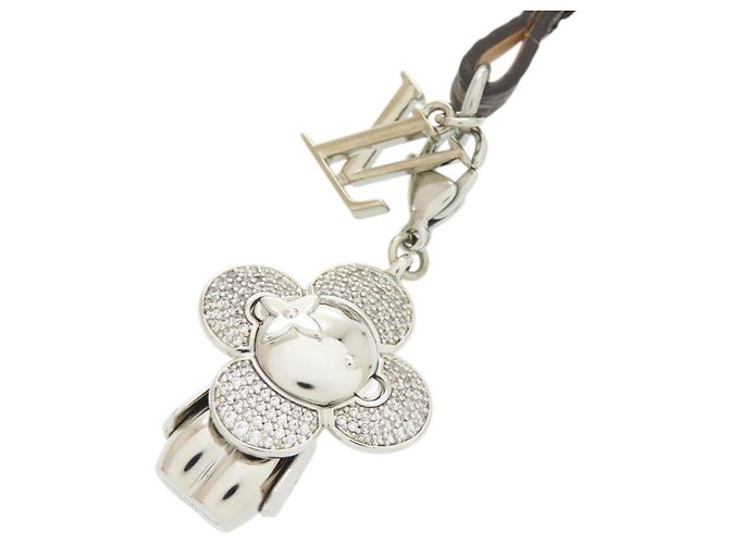 Portachiavi Louis Vuitton Mini Vivienne Strass Marrone Argento - vista 4