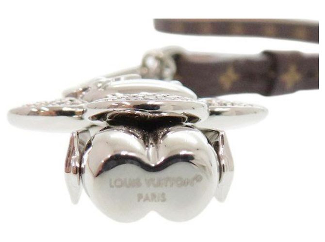 Portachiavi Louis Vuitton Mini Vivienne Strass Marrone Argento - vista 6