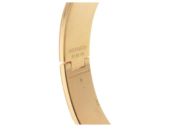 Hermès Pulsera Click H PM Hermes Blanco Dorado - vista 5