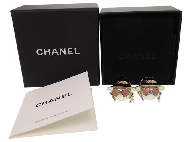 Orecchini a lobo Chanel Coco Mark Doll Nero Bianco D'oro - vista 2