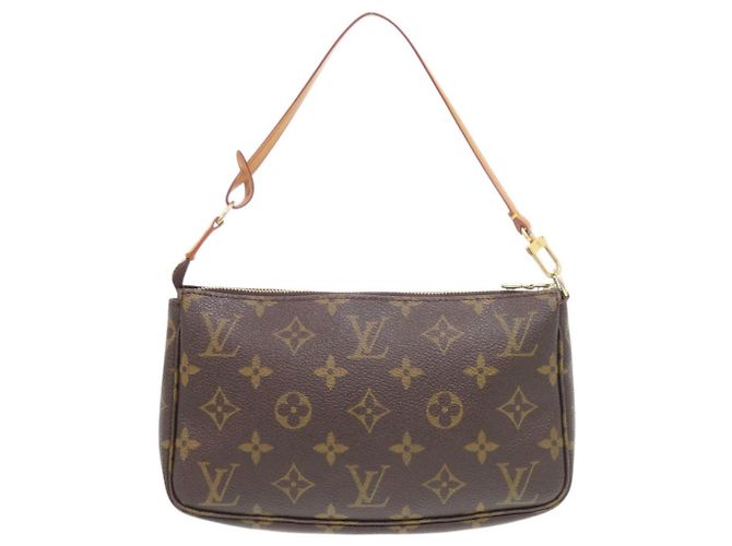 Borsa Louis Vuitton Pochette Accessoires Monogram Marrone Monogramma - vista 2