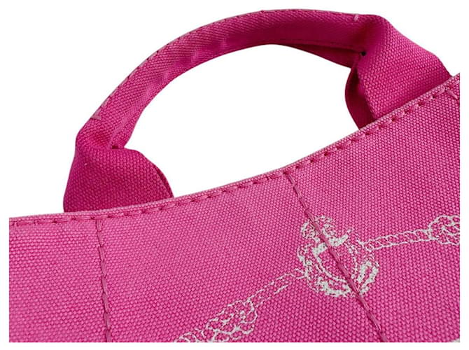 Borsa Tote Prada Canapa Denim Rosa - vista 10