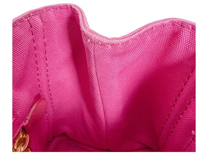 Borsa Tote Prada Canapa Denim Rosa - vista 12
