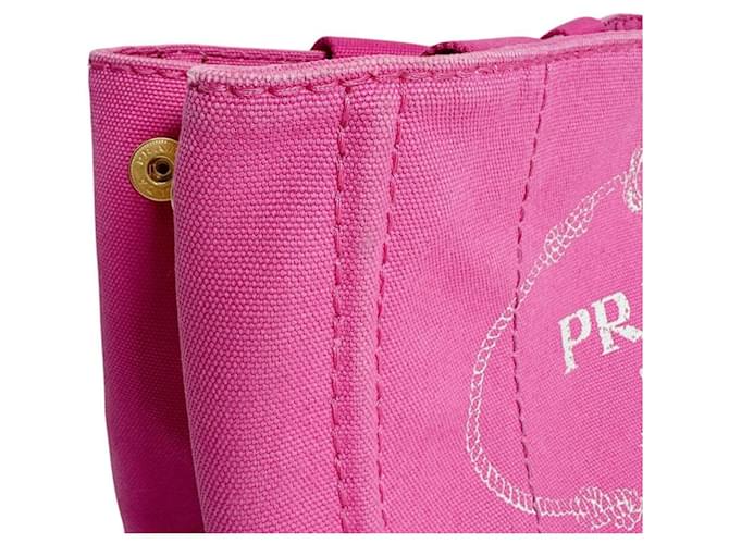 Borsa Tote Prada Canapa Denim Rosa - vista 13