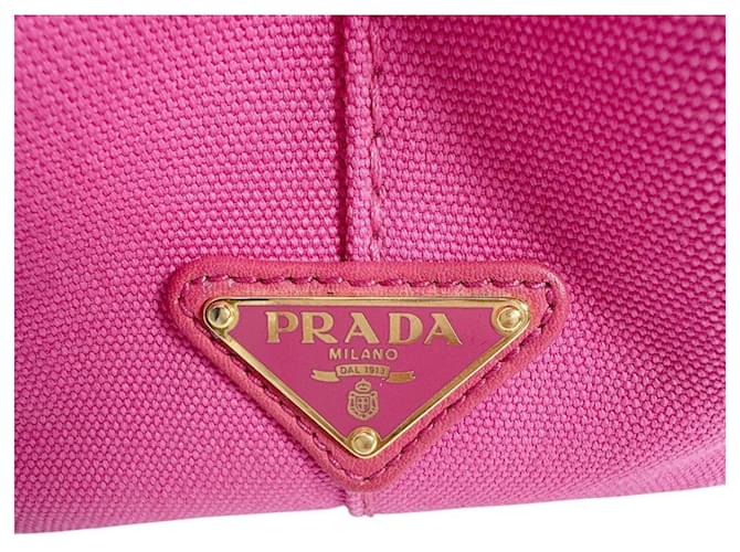 Borsa Tote Prada Canapa Denim Rosa - vista 16