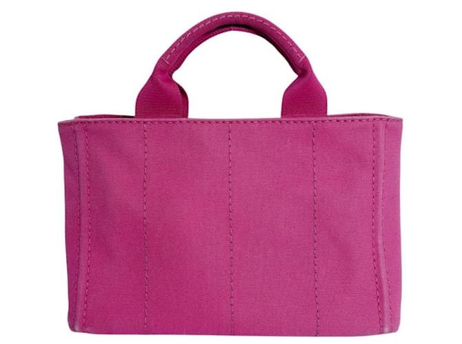 Borsa Tote Prada Canapa Denim Rosa - vista 2