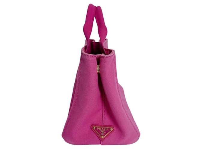 Borsa Tote Prada Canapa Denim Rosa - vista 3