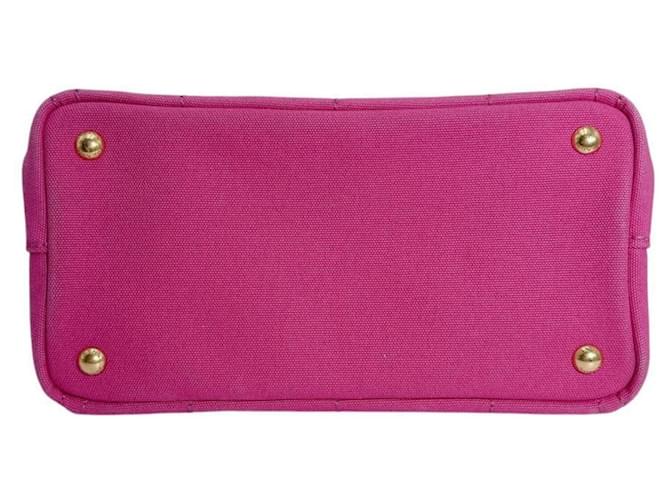 Borsa Tote Prada Canapa Denim Rosa - vista 4