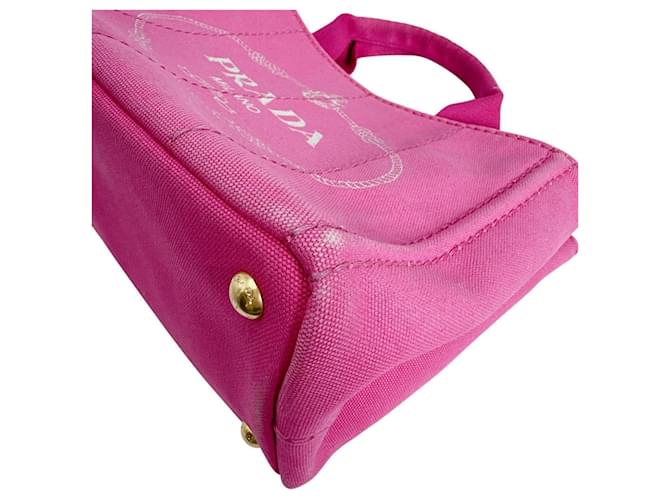 Borsa Tote Prada Canapa Denim Rosa - vista 5