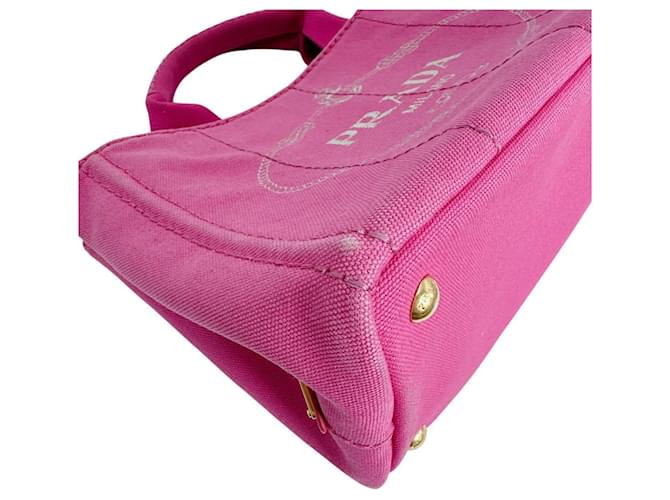 Borsa Tote Prada Canapa Denim Rosa - vista 6