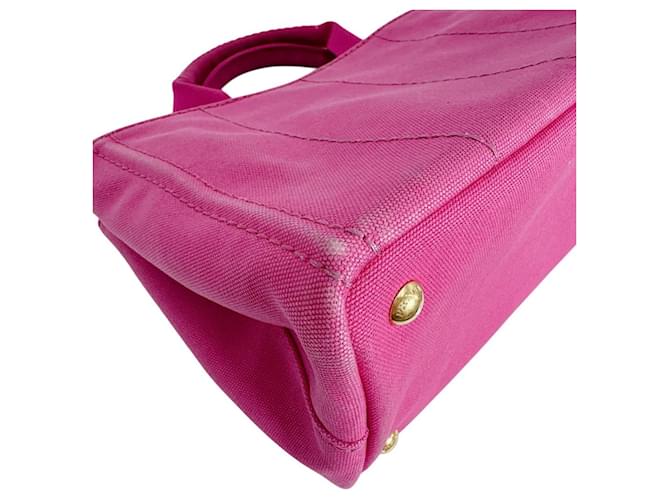 Borsa Tote Prada Canapa Denim Rosa - vista 8