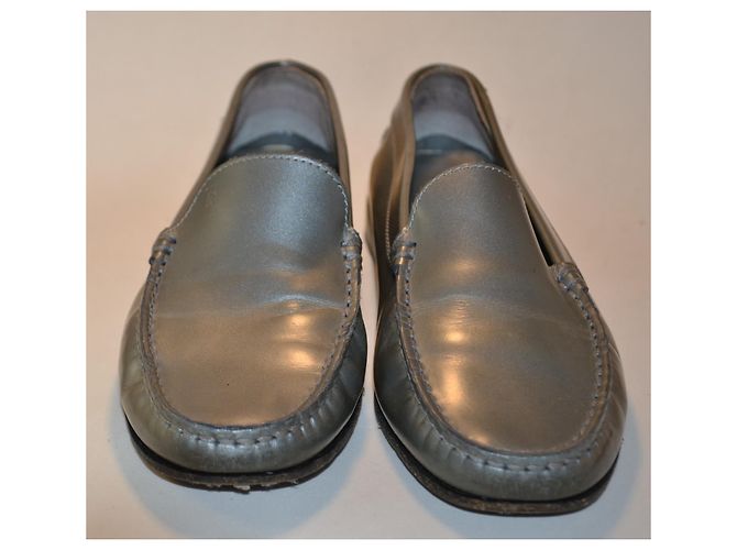 Mocassini Tod's Gommino in pelle argento - vista 4