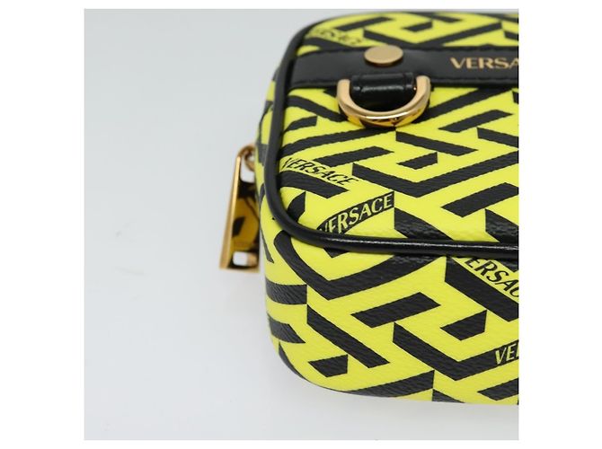 Pochette Vintage en cuir Versace Jaune - vue 7
