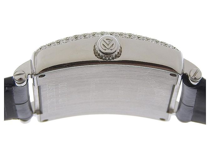 Franck Muller Master Square Quartz Acier Inoxydable et Alligator avec Lunette et Cornes en Diamants 29 - vue 3