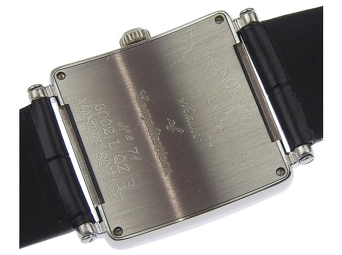 Franck Muller Master Square Quartz Acier Inoxydable et Alligator avec Lunette et Cornes en Diamants 29 - vue 5