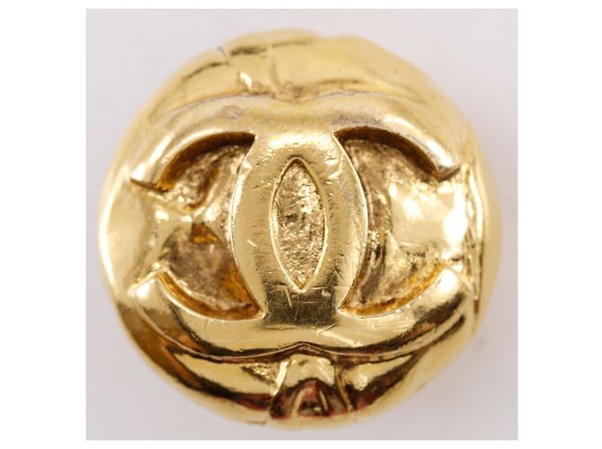 Chanel Vintage CC Clip-On Metal D'oro - vista 4
