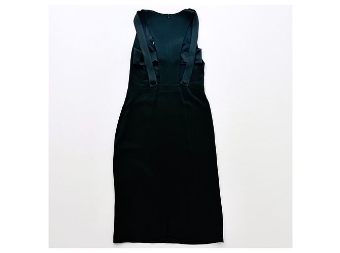Adam Lippes Spring 2014 Runway Seidengefüttertes Cut-Out Midi-Kleid Marineblau - Ansicht 5