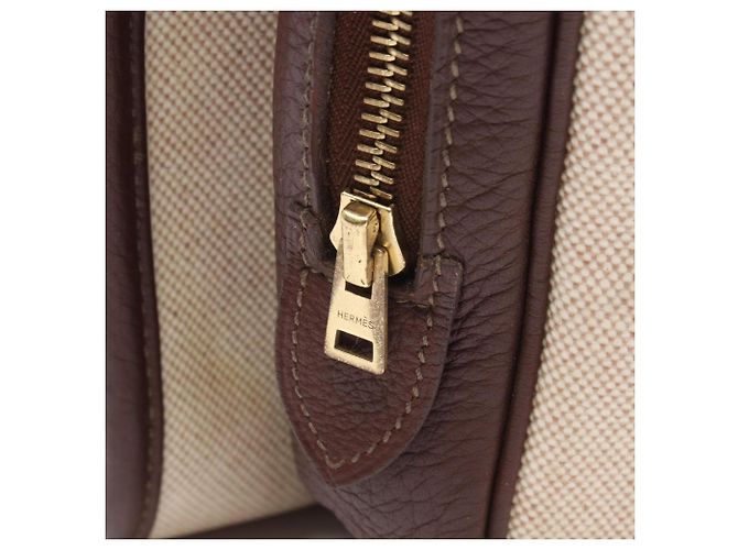 Hermès Borsa Victoria Ecru Hermes Marrone Crudo - vista 6