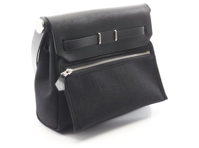 Borsa a tracolla Hermès Herbag Zip Mini Nero - vista 2