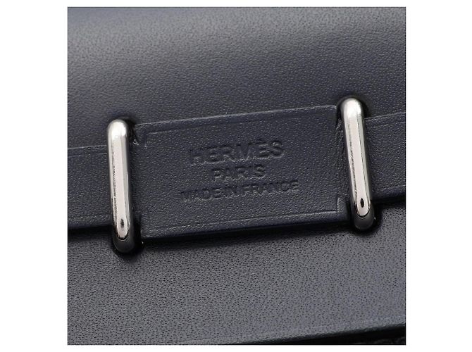 Borsa a tracolla Hermès Herbag Zip Mini Nero Blu Blu navy - vista 4