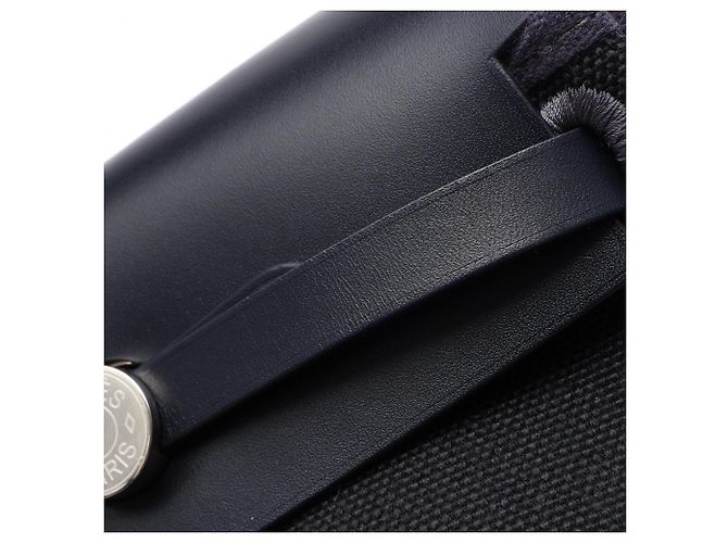 Borsa a tracolla Hermès Herbag Zip Mini Nero Blu Blu navy - vista 8