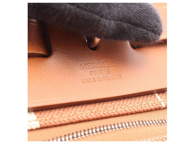 Hermès Borsa Hermes Herbag Zip PM Letourne H Vibration Marrone Crudo - vista 4