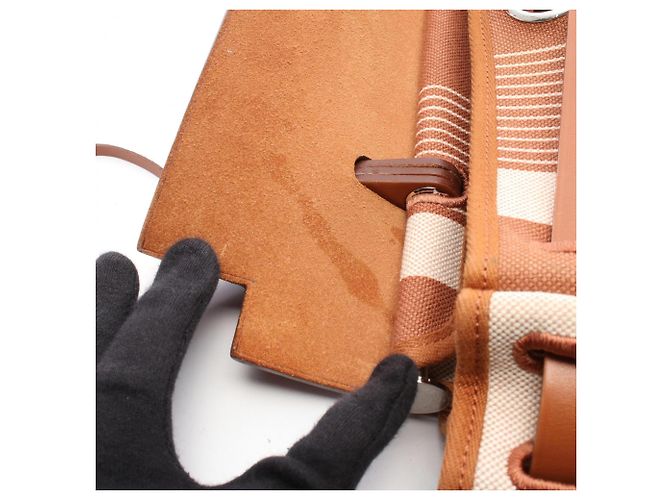 Hermès Borsa Hermes Herbag Zip PM Letourne H Vibration Marrone Crudo - vista 8