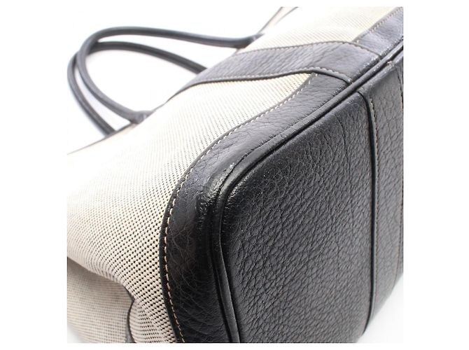 Hermès Borsa Tote Hermes Garden Party PM Marrone Nero - vista 9