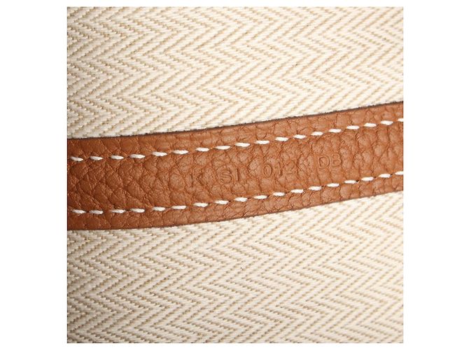 Hermès Borsa Tote Hermes Garden Party TPM Gold Marrone - vista 5