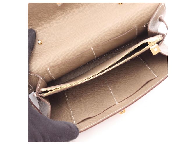Hermès Borsa a Spalla Kelly To Go Hermes Marrone Taupe - vista 3