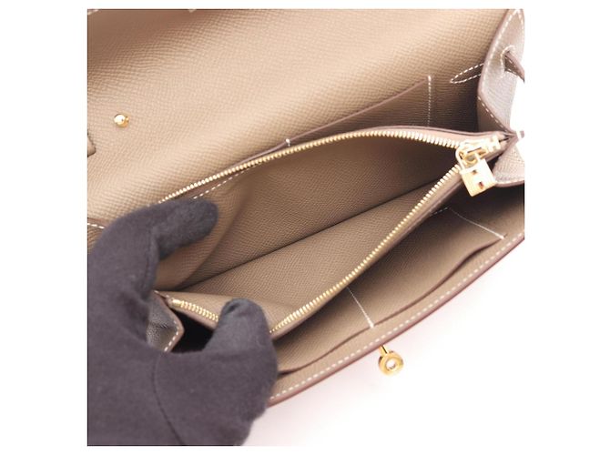 Hermès Borsa a Spalla Kelly To Go Hermes Marrone Taupe - vista 4